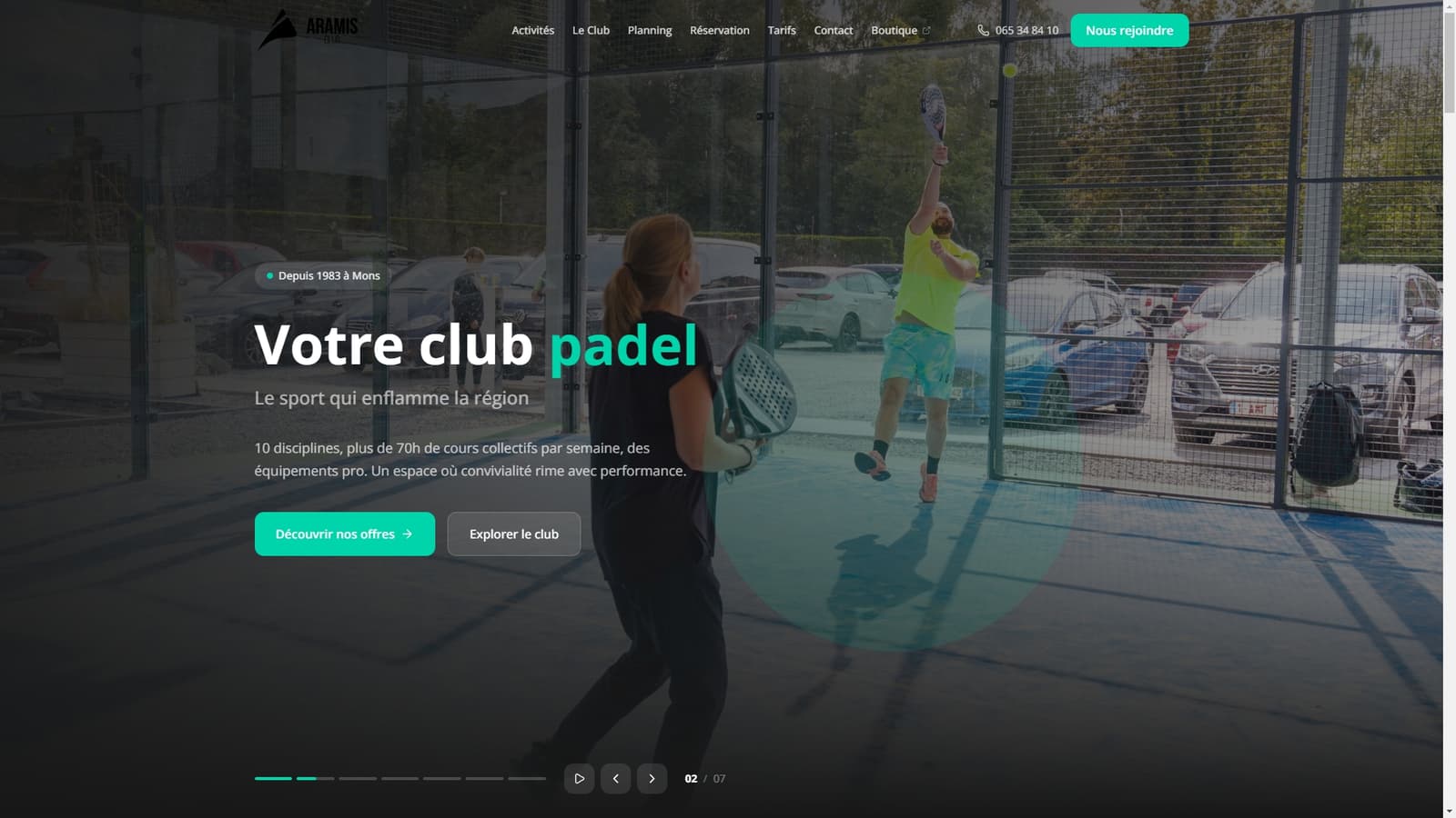 Aramis Club — Site vitrine pour un club multi-sports historique de la région montoise